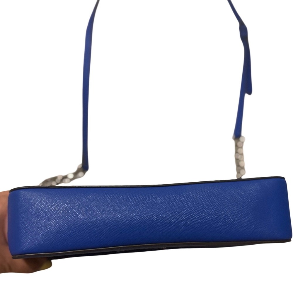 Michael Kors Royal Blue Saffiano Leather Crossbody Camera Bag Silver Hardware - Picture 5 of 12
